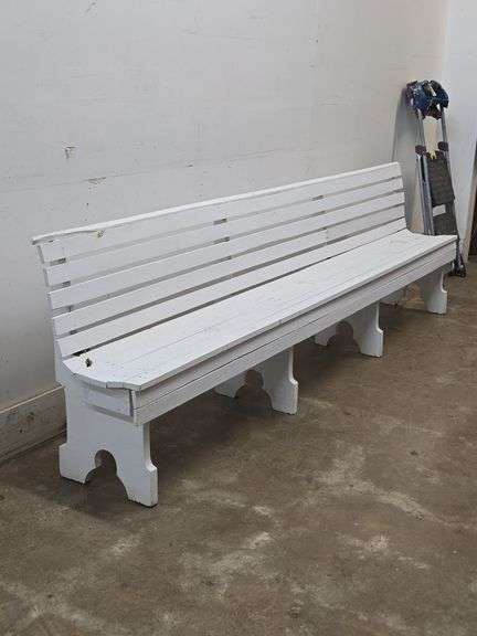 10 ft. Long White Garden Bench