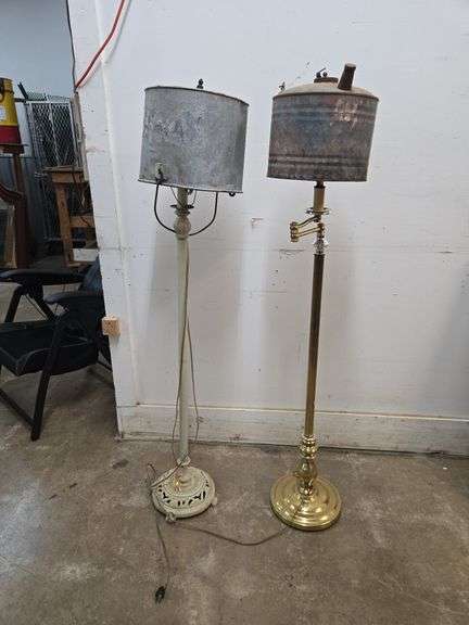 Pair of Industrial Style Vintage Floor Lamps