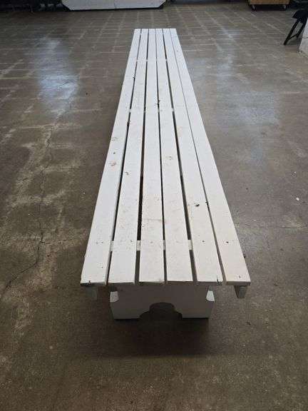10 ft. Long White Backless Garden Bench
