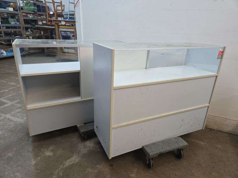 Pair of White Retail Display Countertops.