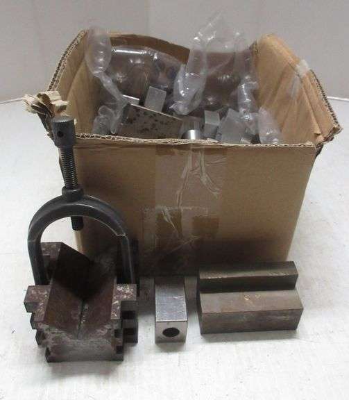 Brown and Sharpe V Block, and Clamp; Misc. Vee's Blocks, and Cylinders