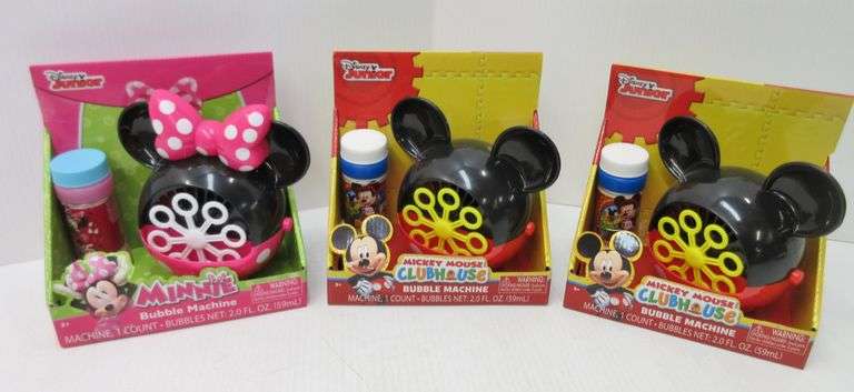  3 Disney Junior Mickey And Minnie Mouse Clubhouse Bubble Machines 