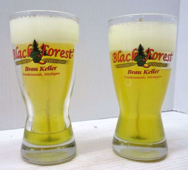 (2) Black Forest Brau Keller Frankenmuth, MI beer candles, 6"H Albrecht Auction Service