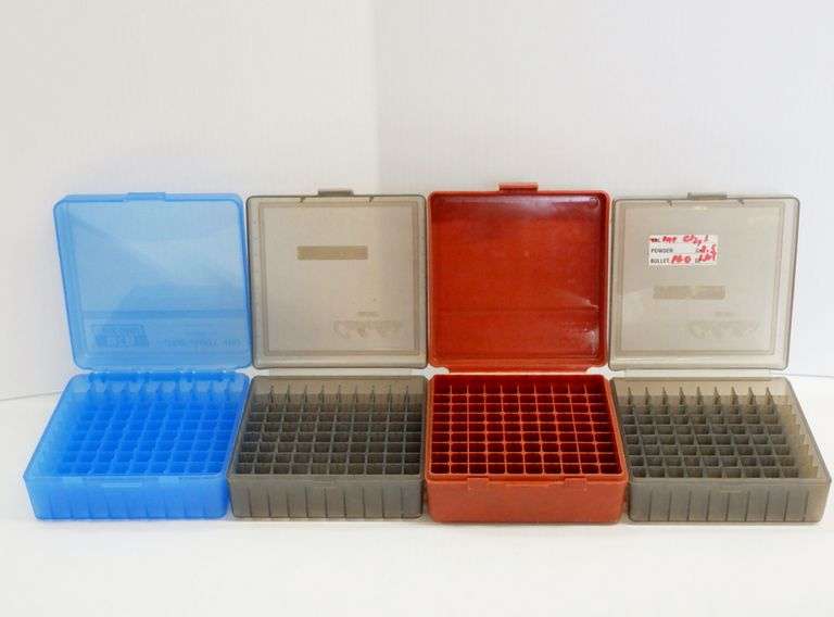 (4) 50-Rounds of plastic cases for 357/38 round ammo storage boxes ...