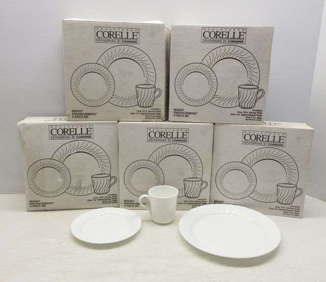 Corelle Box Corelle dishes, includes: (5) Boxes of 3-piece set - Albrecht Auction ...