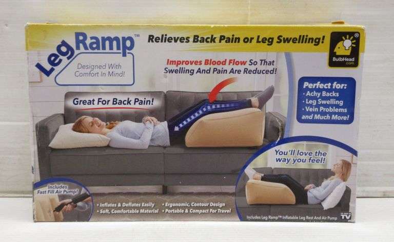 2 Leg Ramp Inflatable leg ramp for back pain and leg swelling, includes receiver ...