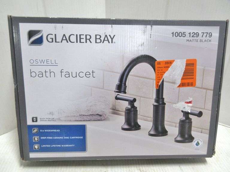 Glacier Bay Oswell Bath Faucet, matte black in color, was a return and