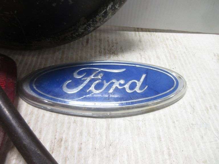 Old Ford car parts, include Ford V8 wheel cover, 13"; Cord tail light