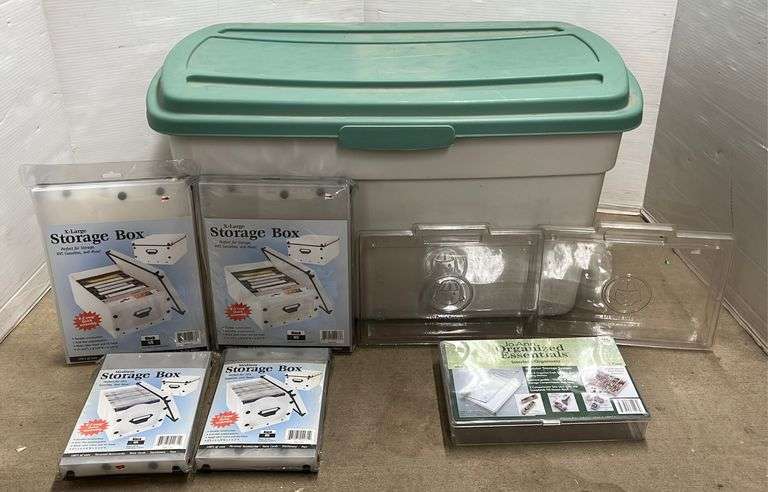 Storage organizers, include: Oversized Rubbermaid container with hinged ...