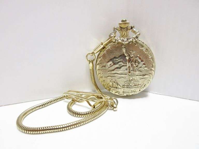 Montre De Poche Commémorative Statue De La Liberté 1886-1986 - Édition Limitée à Quartz