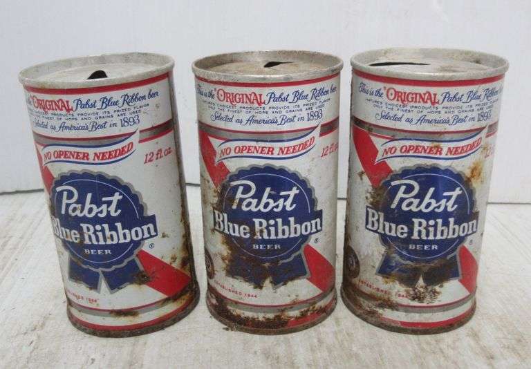 (3) Old Pabst Blue Ribbons, 4 3/4