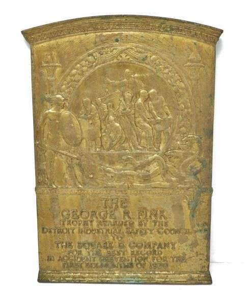 Solid brass George R. Fink trophy awarded by The Detroit Industrial ...