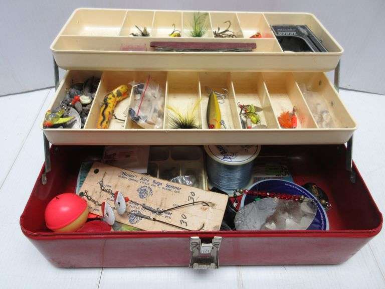 Full tackle box, 13"W x 6"D x 6"H, good Albrecht Auction Service