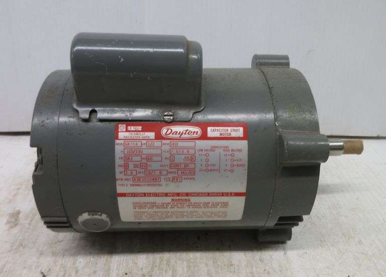 Dayton 1/2 HP electric motor, 120V, 3,450 RPM, 1-Phase, new - Albrecht ...
