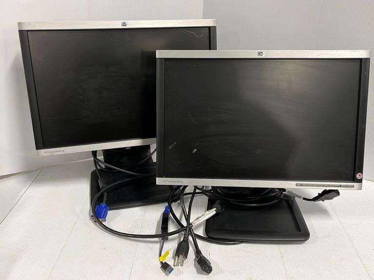 (2) HP monitors, 18 1/2