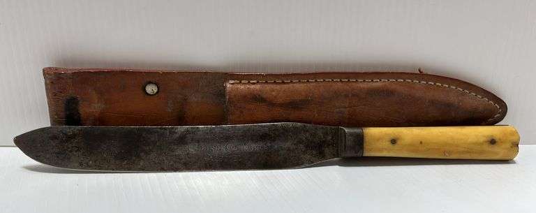 Antique bone handled Warren Bros close carver Sheffield fixed blade ...