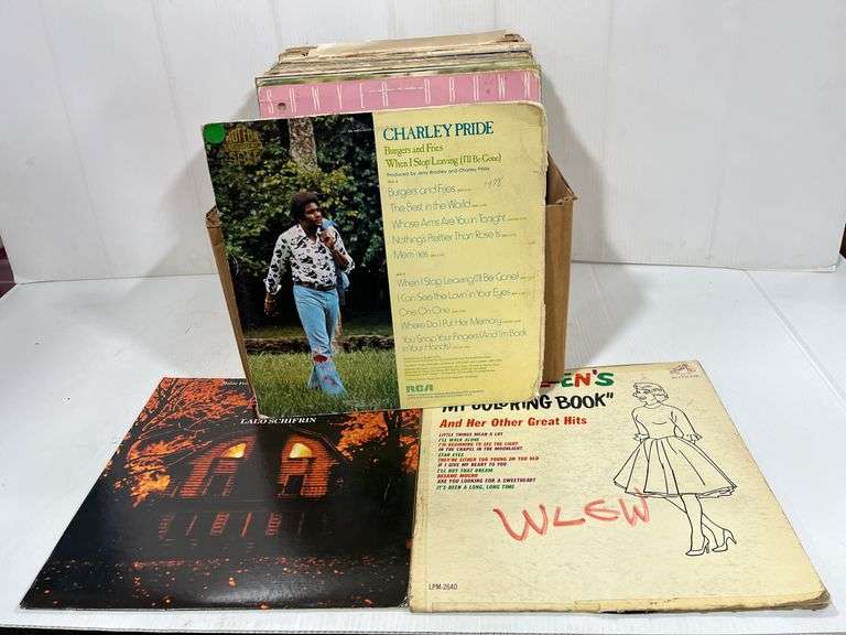 Over (50) country LP 33 1/3 RPM records, mostly all different artists ...