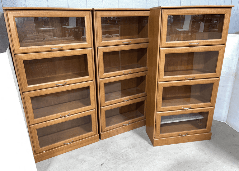 Set of (3) woodgrain bookcases, 29"W x 13"D x 61"H