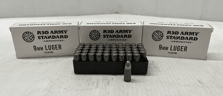 (200) Rounds of Red Army 9mm Luger Ammo - Albrecht Auction Service