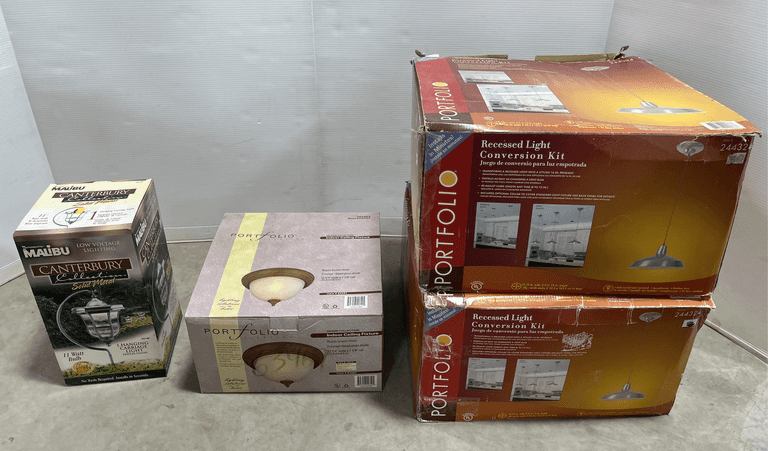 (2) Recessed light conversion kits, silver color, never used; Indoor ...