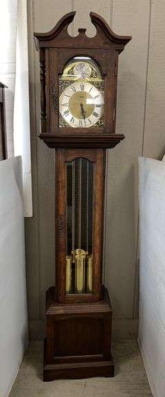 Emperor smaller grandfather clock, made in Germany, 16"W x 10"D x 72"H