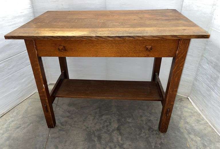 Solid oak desk, 40"W x 25 3/4"D x 29 1/2"H