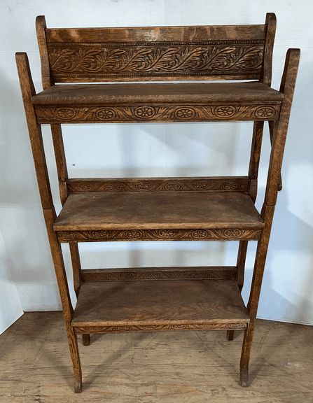 Antique three-tier shelf, 24"W x 8"D x 46"H