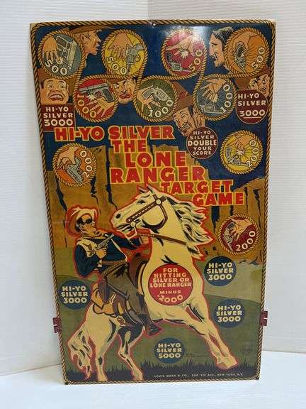 Mar Toys NY USA 1938 Copyright Lone Ranger "Hi-Yo Silver" Target Game