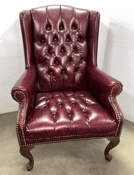 Easy chair, Queen Anne front legs, overall- 29"W x 29"D x 39"H, very good, upholstery is good