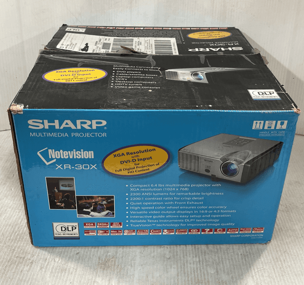Sharp multimedia projector, CR-30X, with power cord and remote, works ...