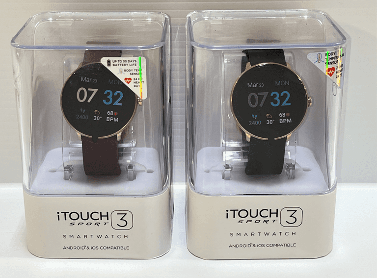 (2) iTouch Sport 3 smart watch and fitness trackers, rose gold with ...