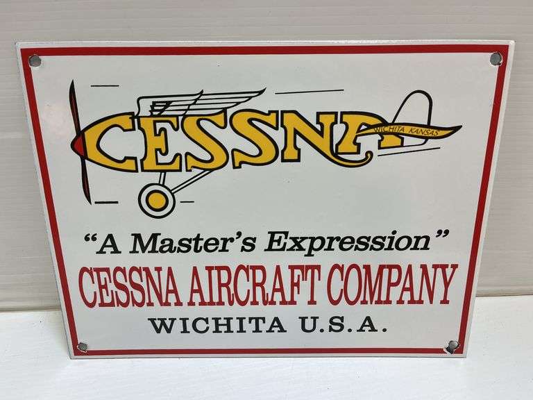 Cessna Aircraft Co. Wichita USA Porcelain Sign