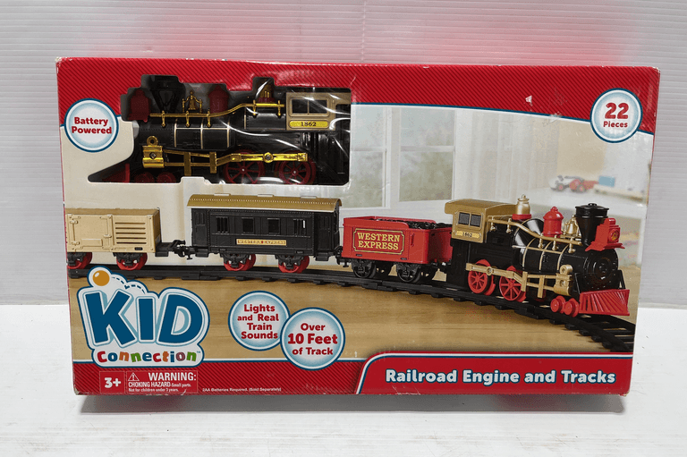 Kid connection 22-piece railroad engine and tracks train set, battery ...