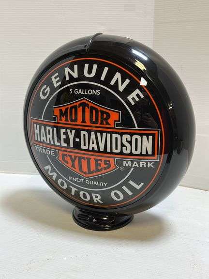Harley Davidson Gas Pump Glass Globe with Black Body