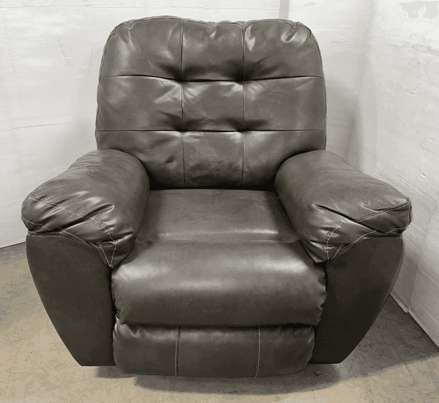 Ashley Furniture durablend gray leather recliner chair, seat- 23"W x 18"H, great, like new