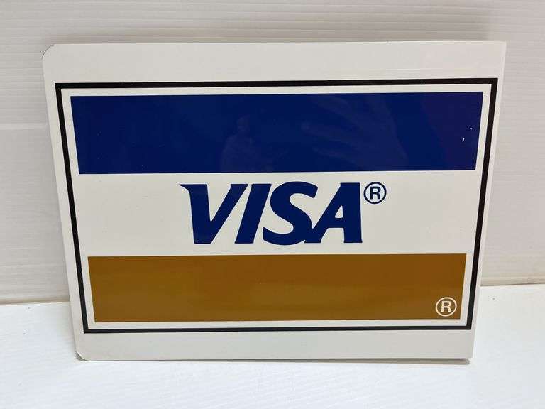 Double-Sided Flanged "Visa" Sign