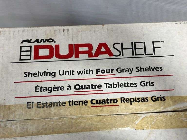 Plano heavyduty gray dura shelf 5tier shelving unit, holds up to 500