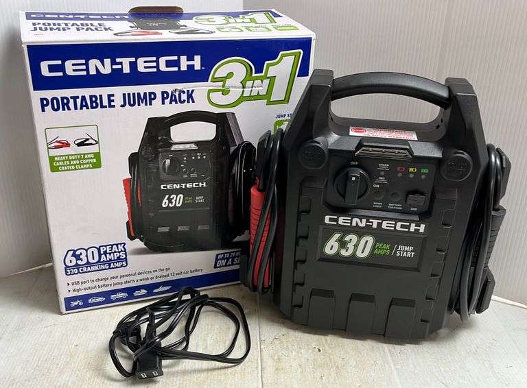 CenTech portable jump pack, 630 peak Amps, 330 cranking amps, new
