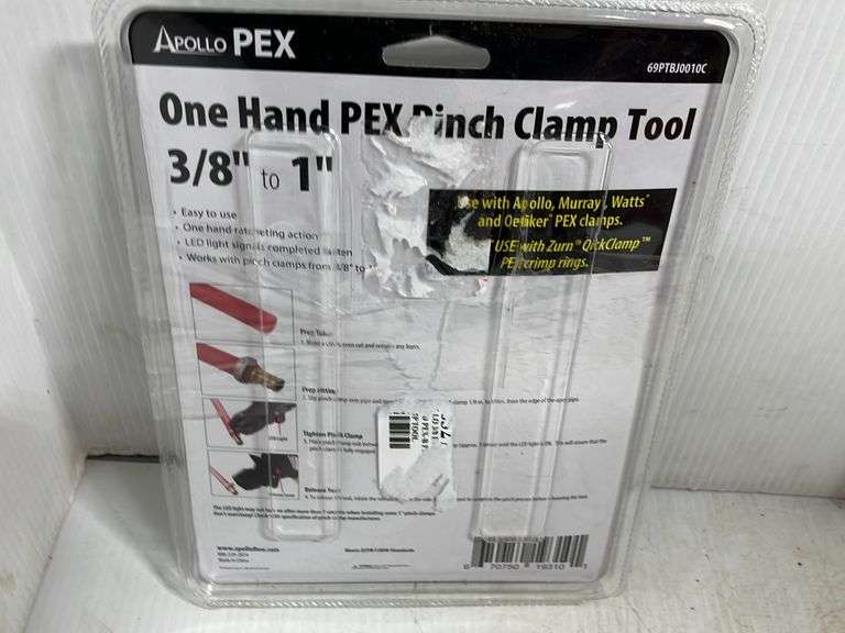 Apollo one hand PEX pinch clamp tool, 3/8" to 1", LED light signals