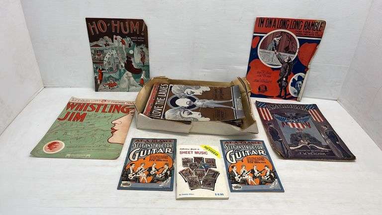Over (50) early 1900s collectible sheet music booklets, instruction ...
