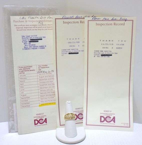 14K gold diamond pave flower ring, size 6 1/2, seller states purchased