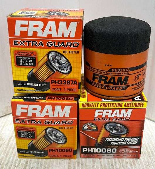 (2) Fram Extra Guard oil filters for conventional or synthetic oil, PH10060 for Chevrolet V6