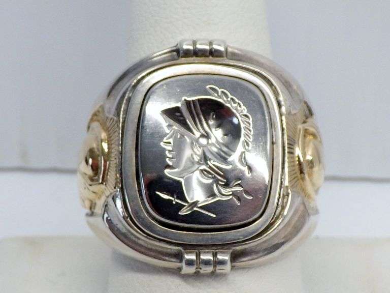 Antique ring, approx. 80 years old, stamped 14K and sterling silver ...