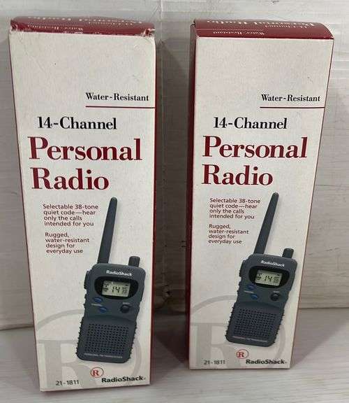 Set of (2) Radio Shack 14channel cordless walkietalkie radios, both