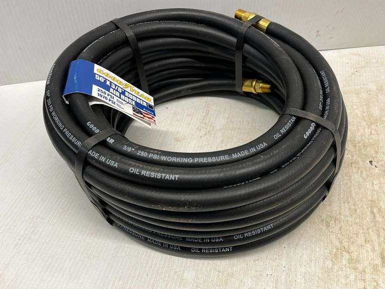 50' x 3/8" Goodyear rubber air hose, made in USA, new Albrecht Auction Service