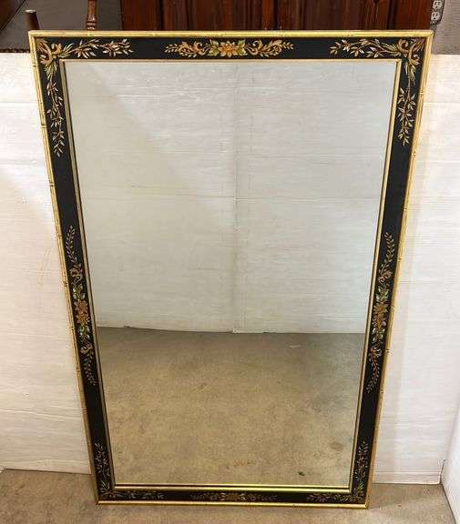 Oriental Border Design Mirror, 30" x 50", used, good Albrecht Auction