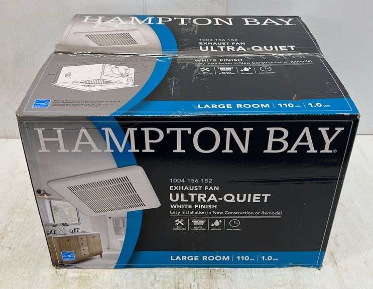 Hampton Bay bathroom exhaust fan for "large" room, ultra quiet one zone ...