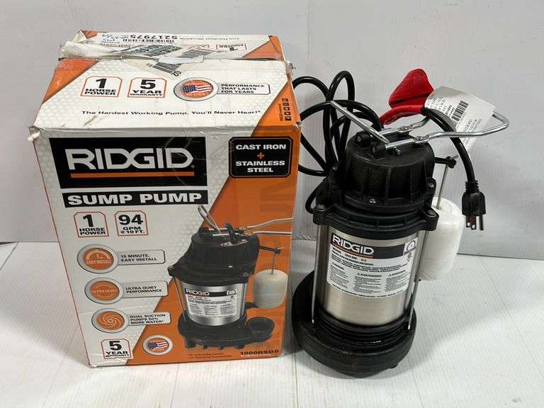 RIDGID 1 HP sump pump, cast iron and stainless steel, NIB Albrecht