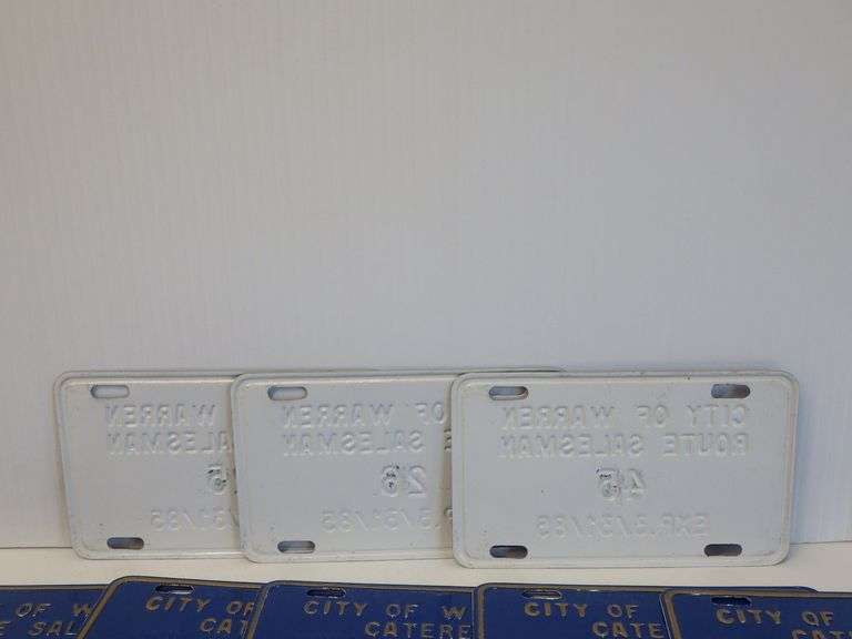 (28) Vintage tradesman license plates from Warren, Michigan, 1985 ...