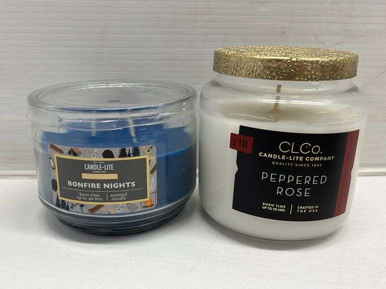 (5) Candles, include CLCO peppered rose, Bath and Body Works vanilla